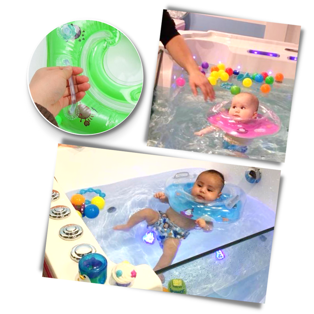 Bébé Bouée de Cou avec Double Chambres à Air et Design de Poignée Sécurisée