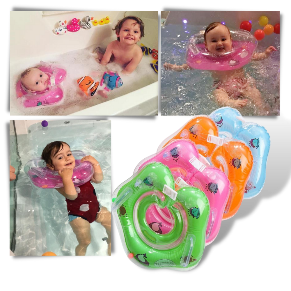 Bébé Bouée de Cou avec Double Chambres à Air et Design de Poignée Sécurisée