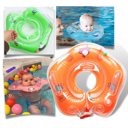 Bébé Bouée de Cou avec Double Chambres à Air et Design de Poignée Sécurisée
