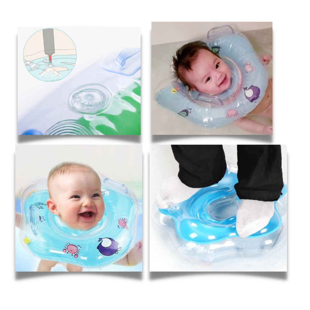 Bébé Bouée de Cou avec Double Chambres à Air et Design de Poignée Sécurisée