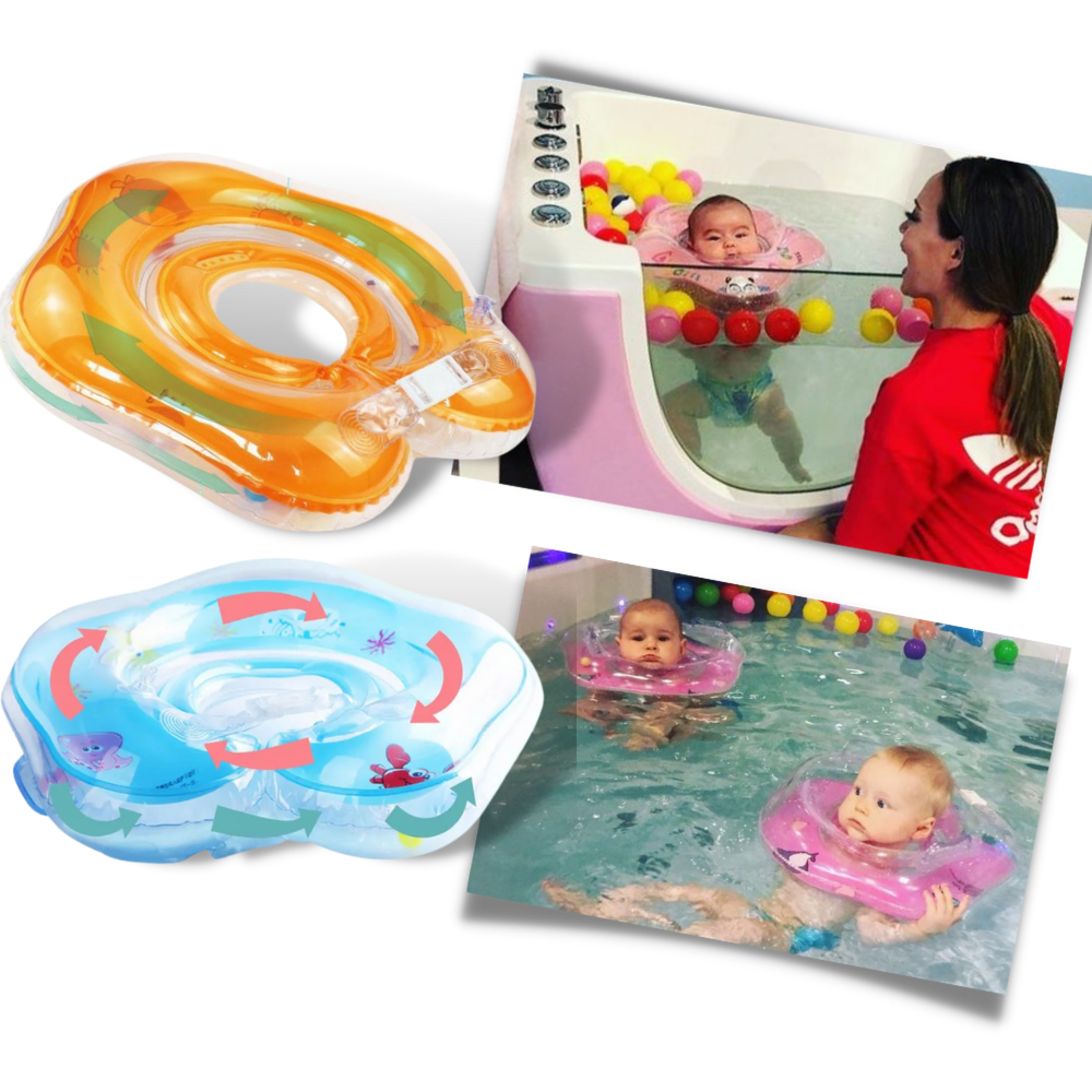 Bébé Bouée de Cou avec Double Chambres à Air et Design de Poignée Sécurisée