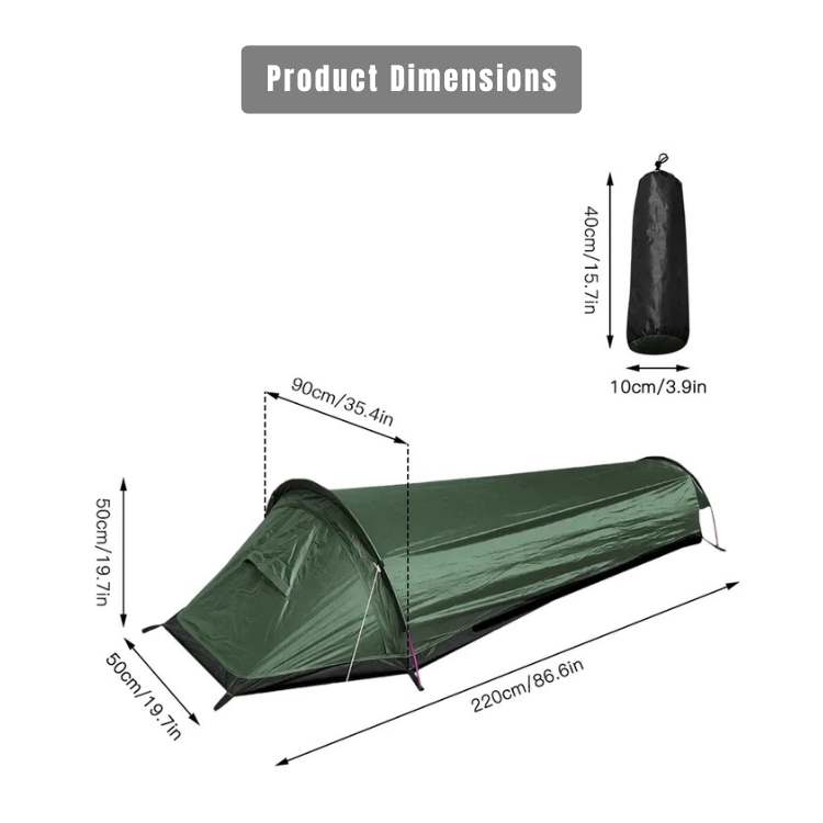 Tente de camping ultralégère pour une personne | Imperméable, coupe-vent & idéale pour les randonneurs et les backpackers