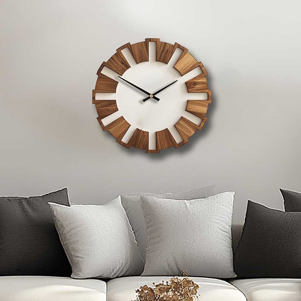 RUSTIQUE – Horloge Murale en Bois Classique pour Intérieurs Intemporels