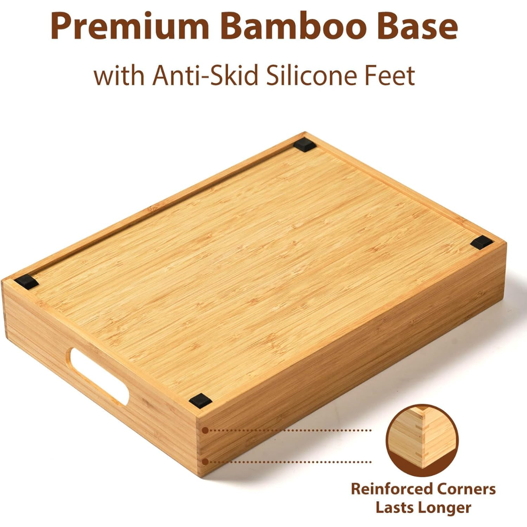 Organisateur de Cuisine en Bambou pour le Rangement des Couvercles - TopKeeper