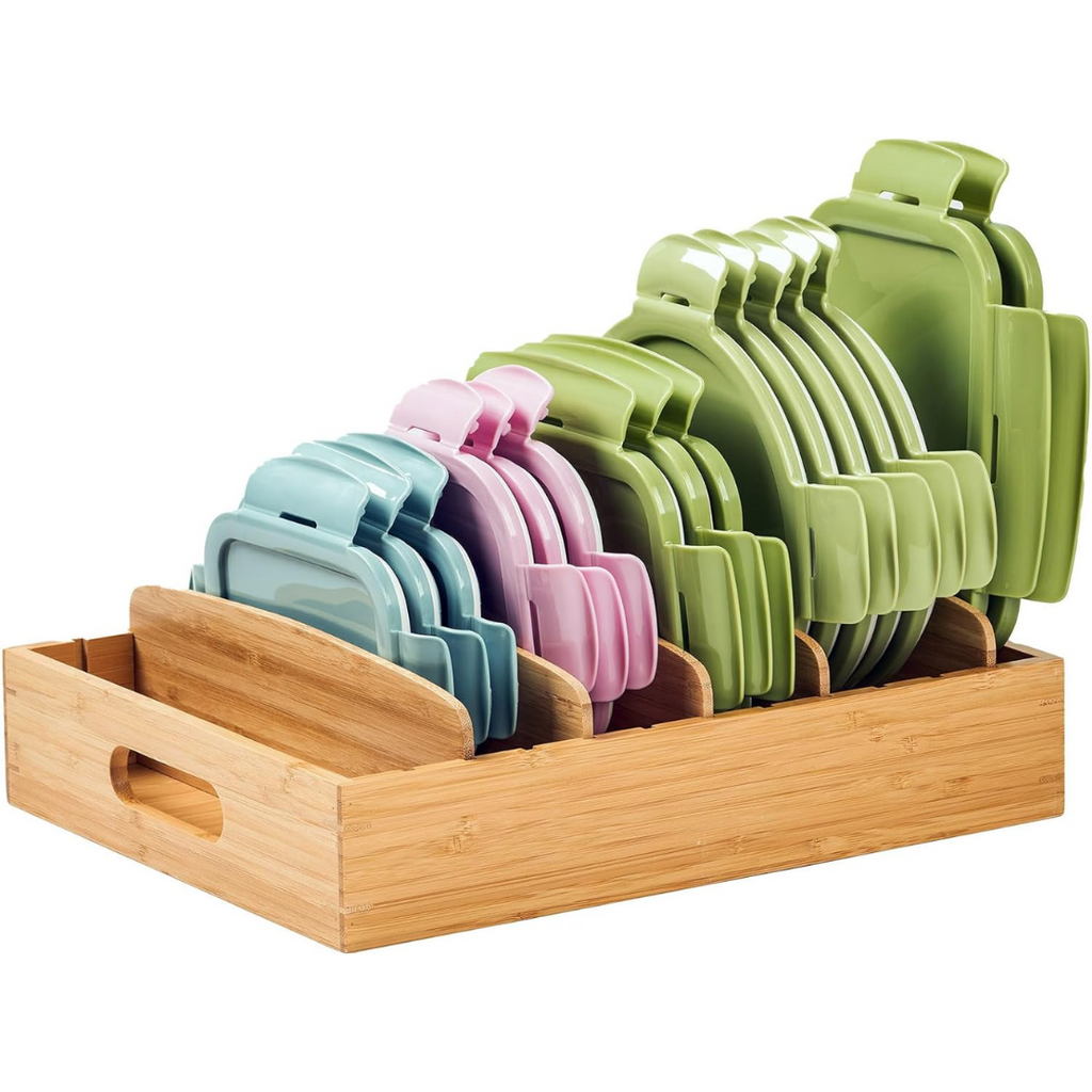 Organisateur de Cuisine en Bambou pour le Rangement des Couvercles - TopKeeper