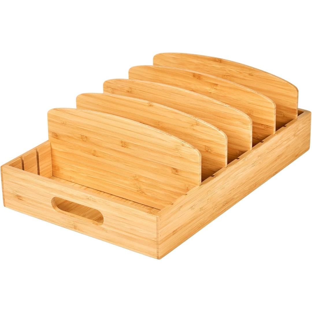 Organisateur de Cuisine en Bambou pour le Rangement des Couvercles - TopKeeper