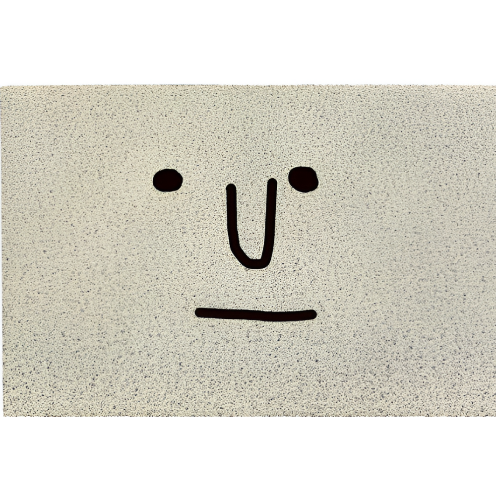 Tapis de porte en PVC antidérapant avec visage souriant