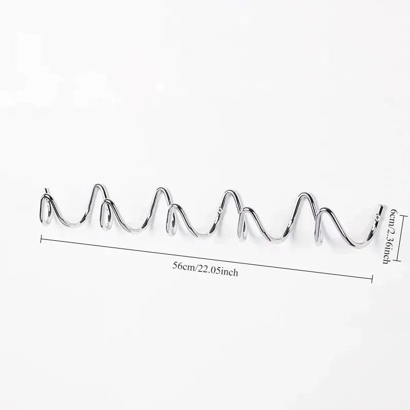 Portemanteau Moderne Ondulé pour le Mur – Portemanteau Mural Élégant avec Plusieurs Crochets
