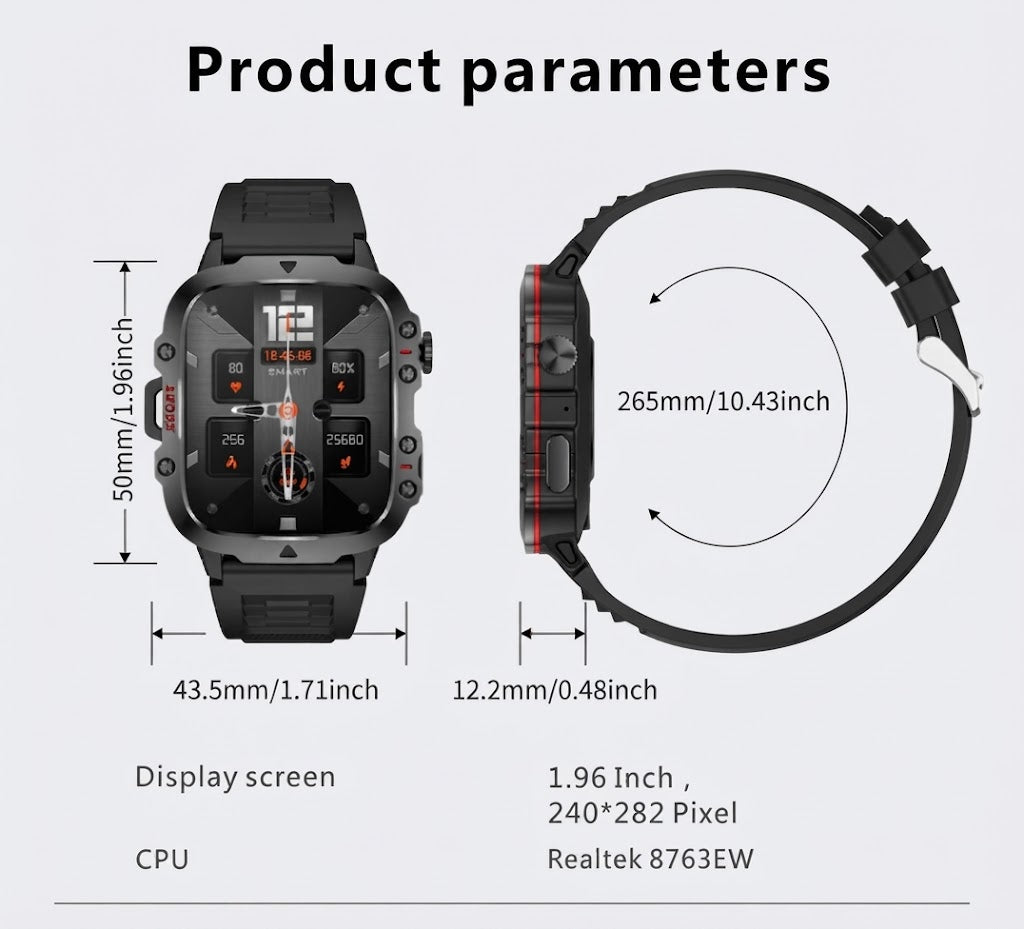 Skanto | Montre connectée étanche avec suivi de la tension artérielle, de la saturation en oxygène et du sommeil