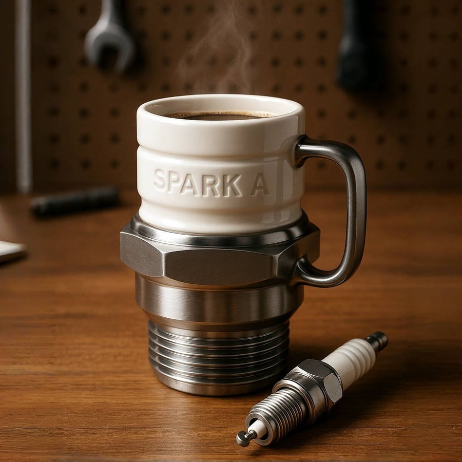 PistonPerk - Tasse en forme de bougie d'allumage pour de vrais amateurs de moteurs