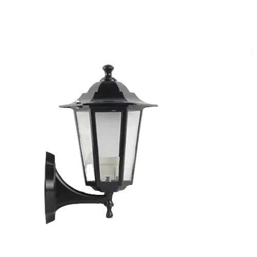 Lampe murale extérieure traditionnelle avec détecteur de mouvement en finition noire