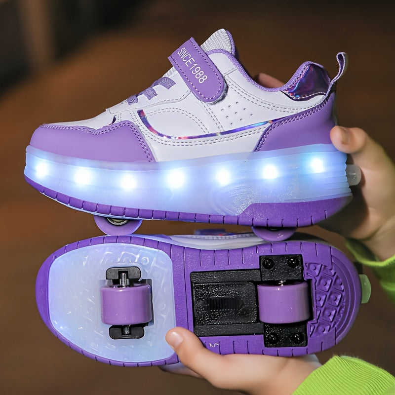 GlowRiders Roller Sneakers - Pour Enfants avec Spectacle de Lumières