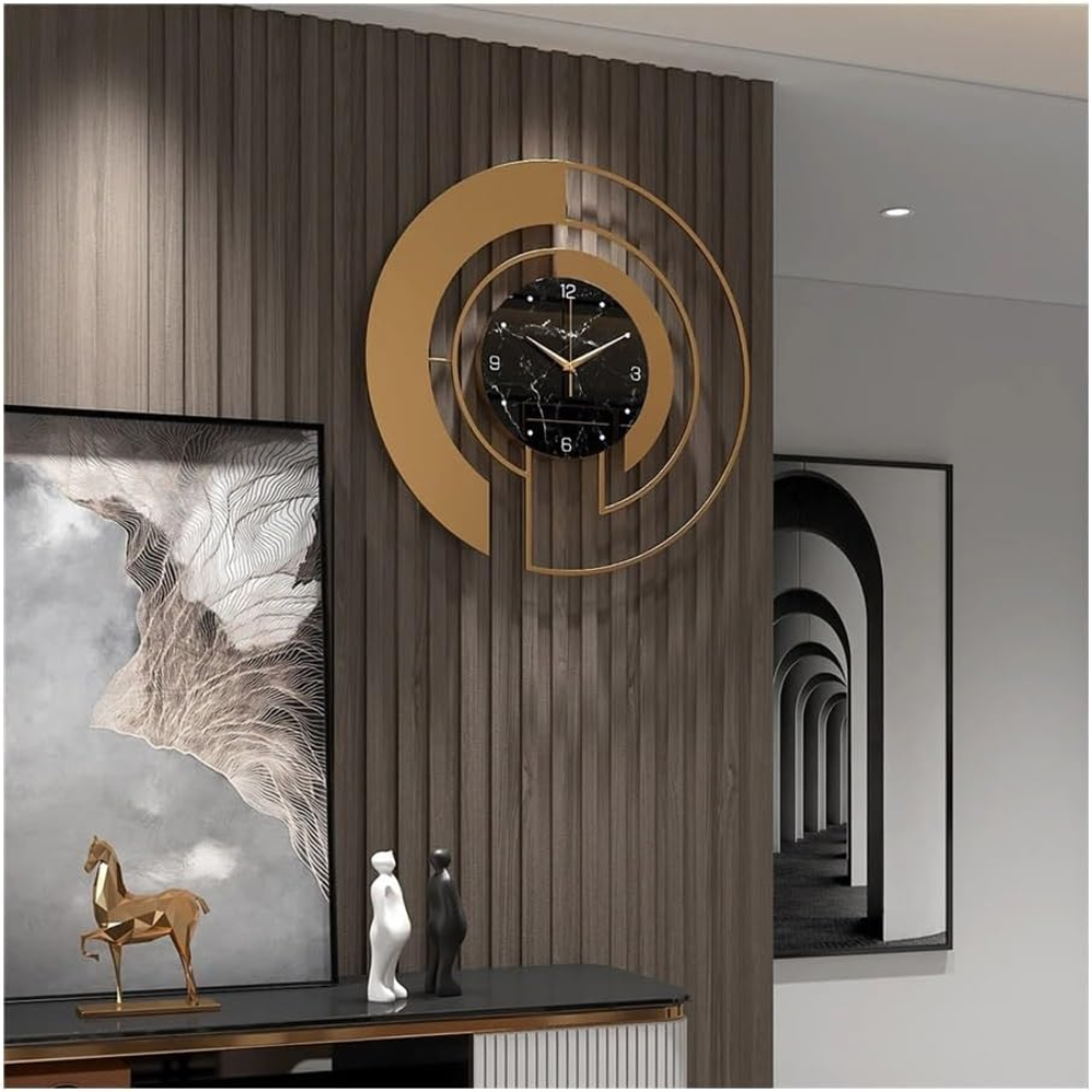 Horloge murale moderne en métal design en verre mouvement silencieux