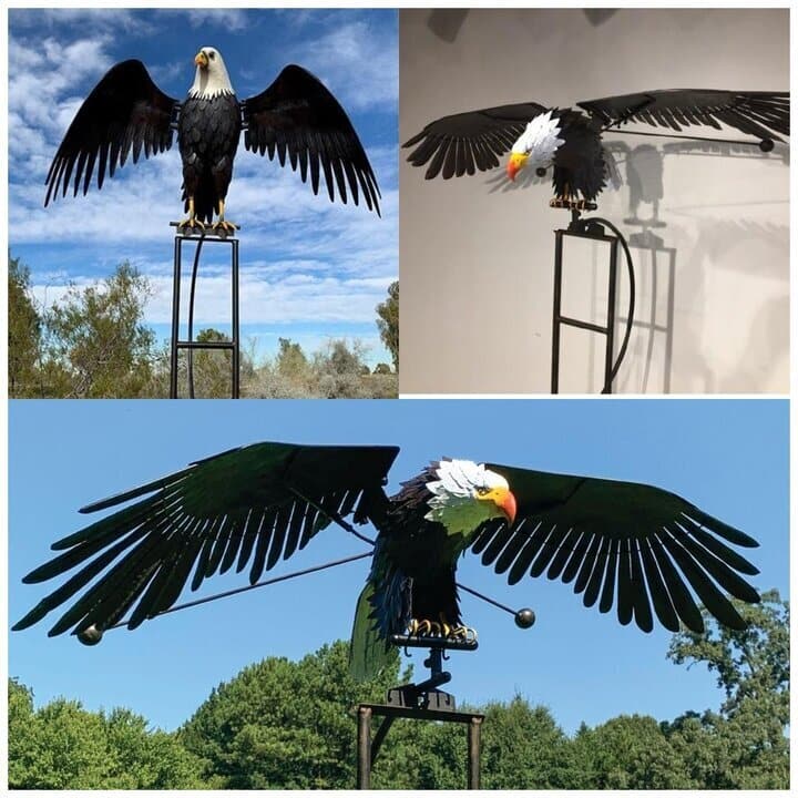 Carillon éolien en métal en forme d'oiseau - Objet décoratif de jardin