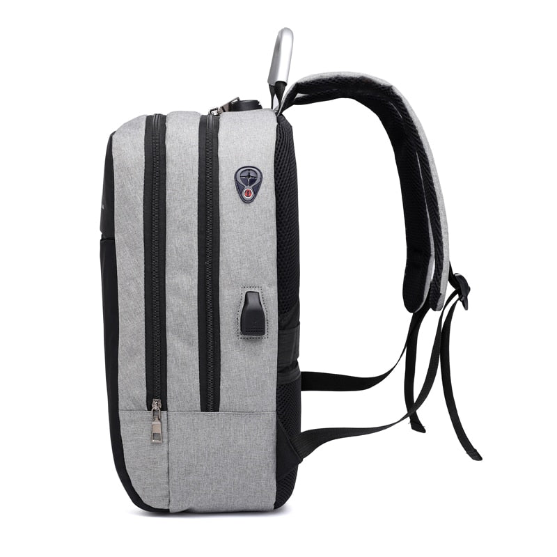 Sac à Dos Anti-Vol Résistant à l'Eau pour Ordinateur Portable – Design de Fermeture Éclair Cachée avec Charge USB