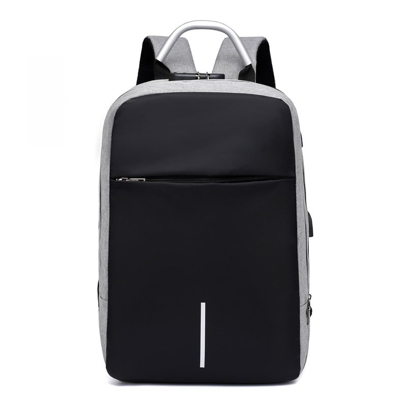 Sac à Dos Anti-Vol Résistant à l'Eau pour Ordinateur Portable – Design de Fermeture Éclair Cachée avec Charge USB