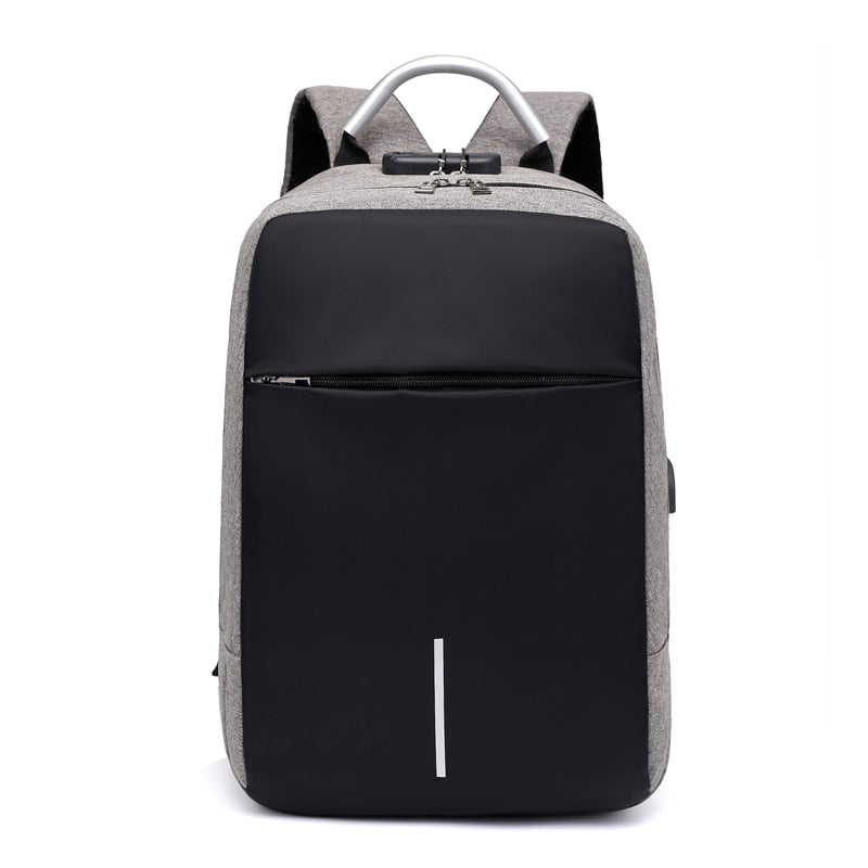 Sac à Dos Anti-Vol Résistant à l'Eau pour Ordinateur Portable – Design de Fermeture Éclair Cachée avec Charge USB