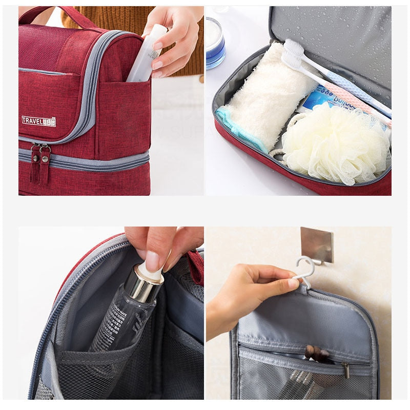 Organisateur de Trousse de Toilette Suspendue à Grande Capacité – Étui de Voyage Multi-Compartiments