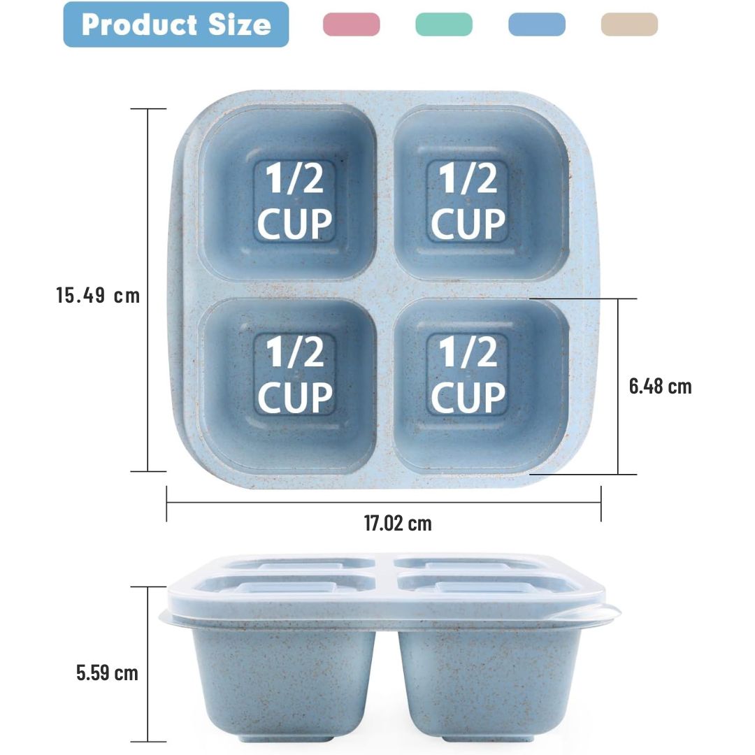 Boîtes de préparation de repas à 4 compartiments de style Bento (pack de 4) - Bento4You