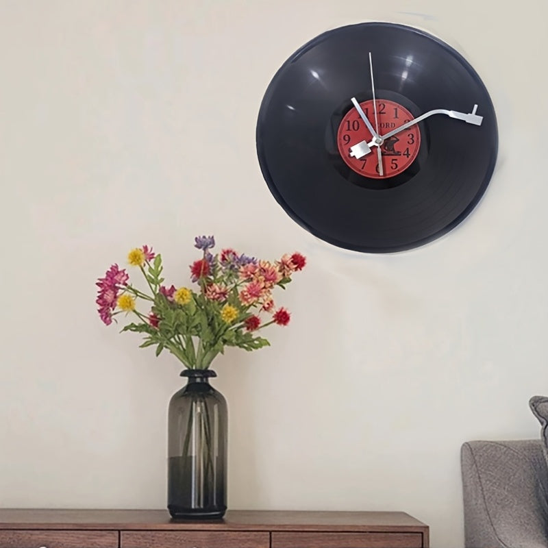 TIMETUNES - Horloge Murale en Vinyle Rétro Silencieuse Décorative