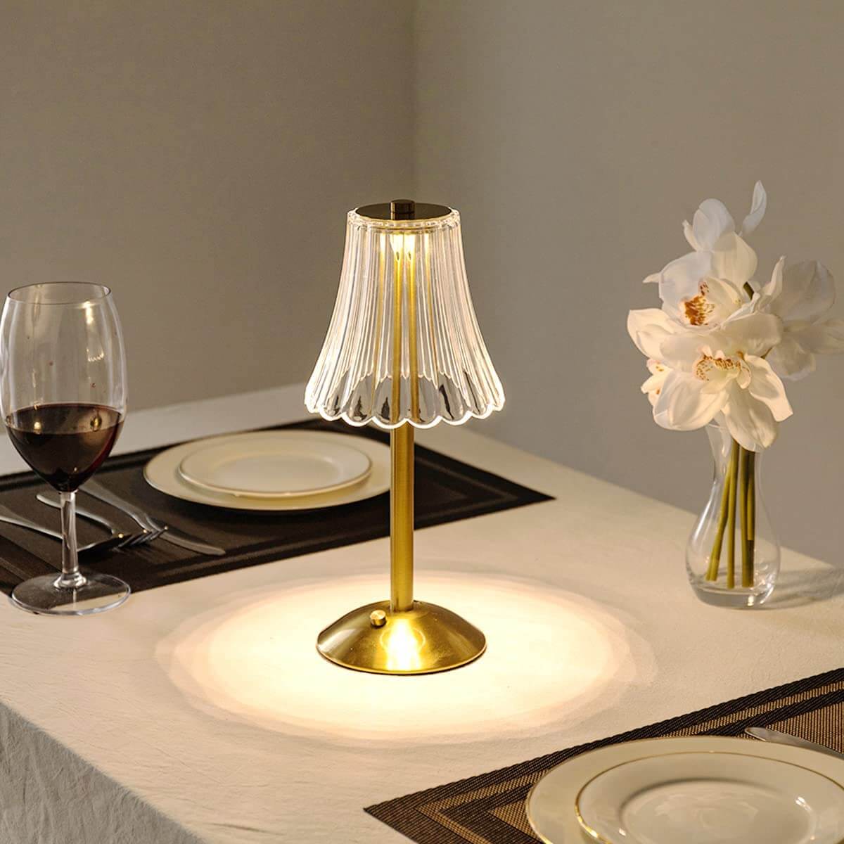 Lampe de Table en Cristal Activée par Tactile