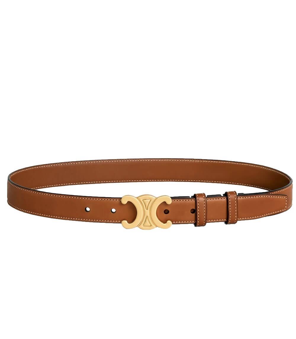 Ceinture Femme avec Boucle en Or - Noir et Marron