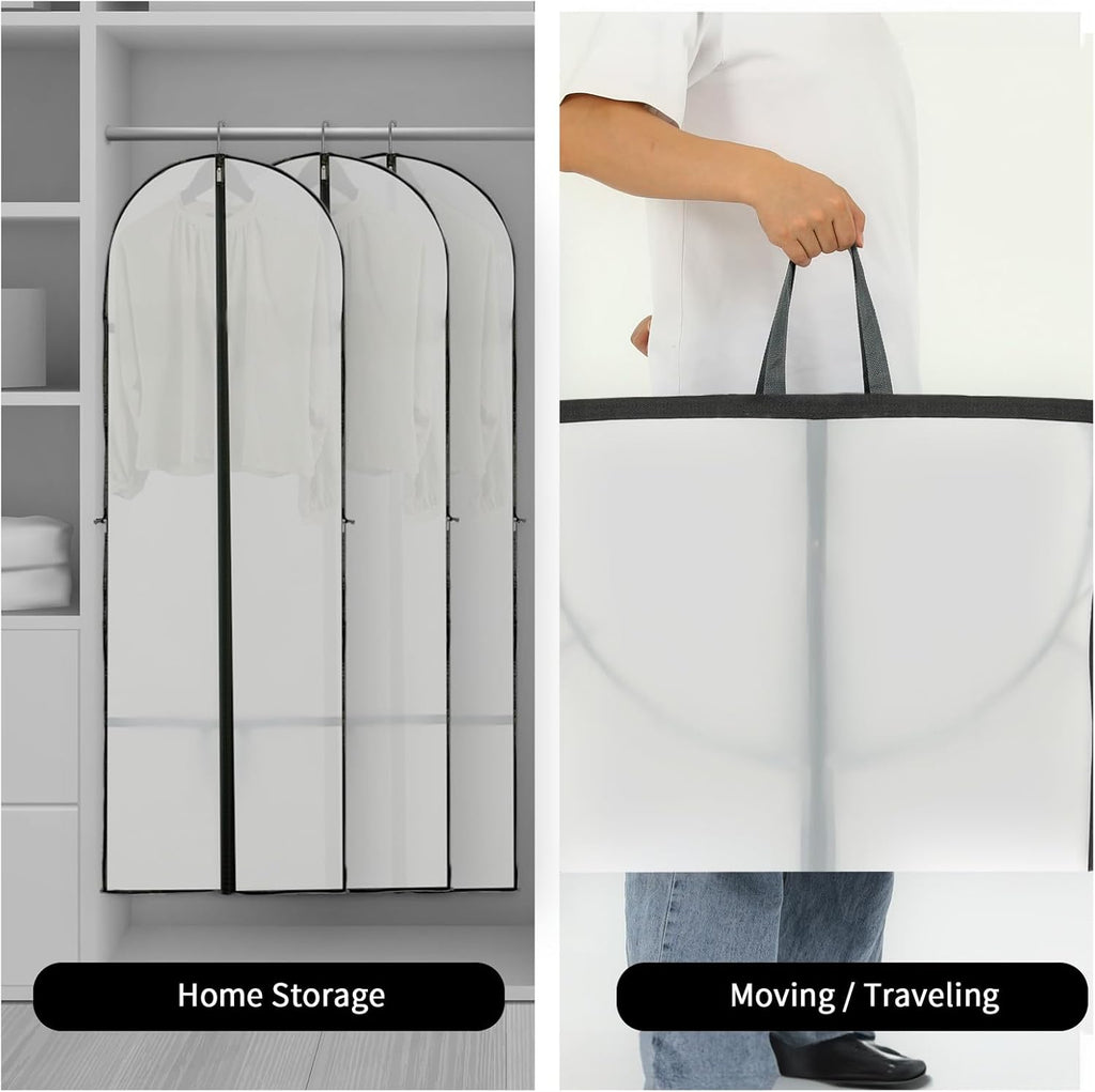 Housse de rangement pour vêtements longs – Sac à robe de 180 cm avec fermeture éclair et fenêtre (2 pièces)