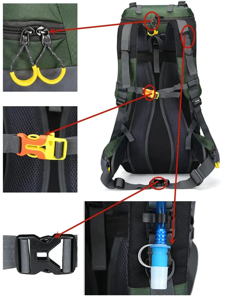 Sac à dos OutdoorHaven - 60L - Imperméable et Durable