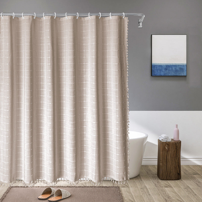Rideau de Douche en Lin Imperméable de Style Fermier Bohème