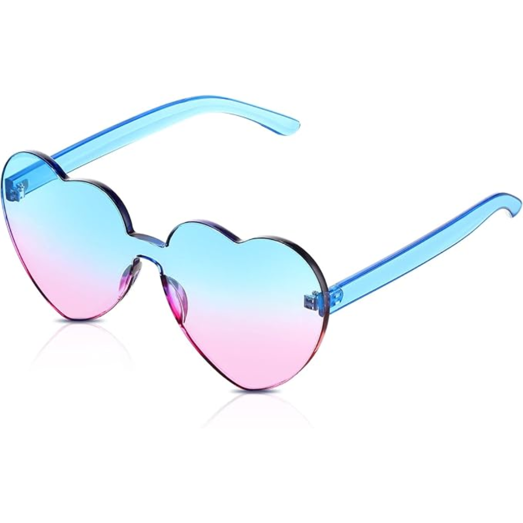 Lunettes de soleil transparentes en forme de cœur sans bord - Cora