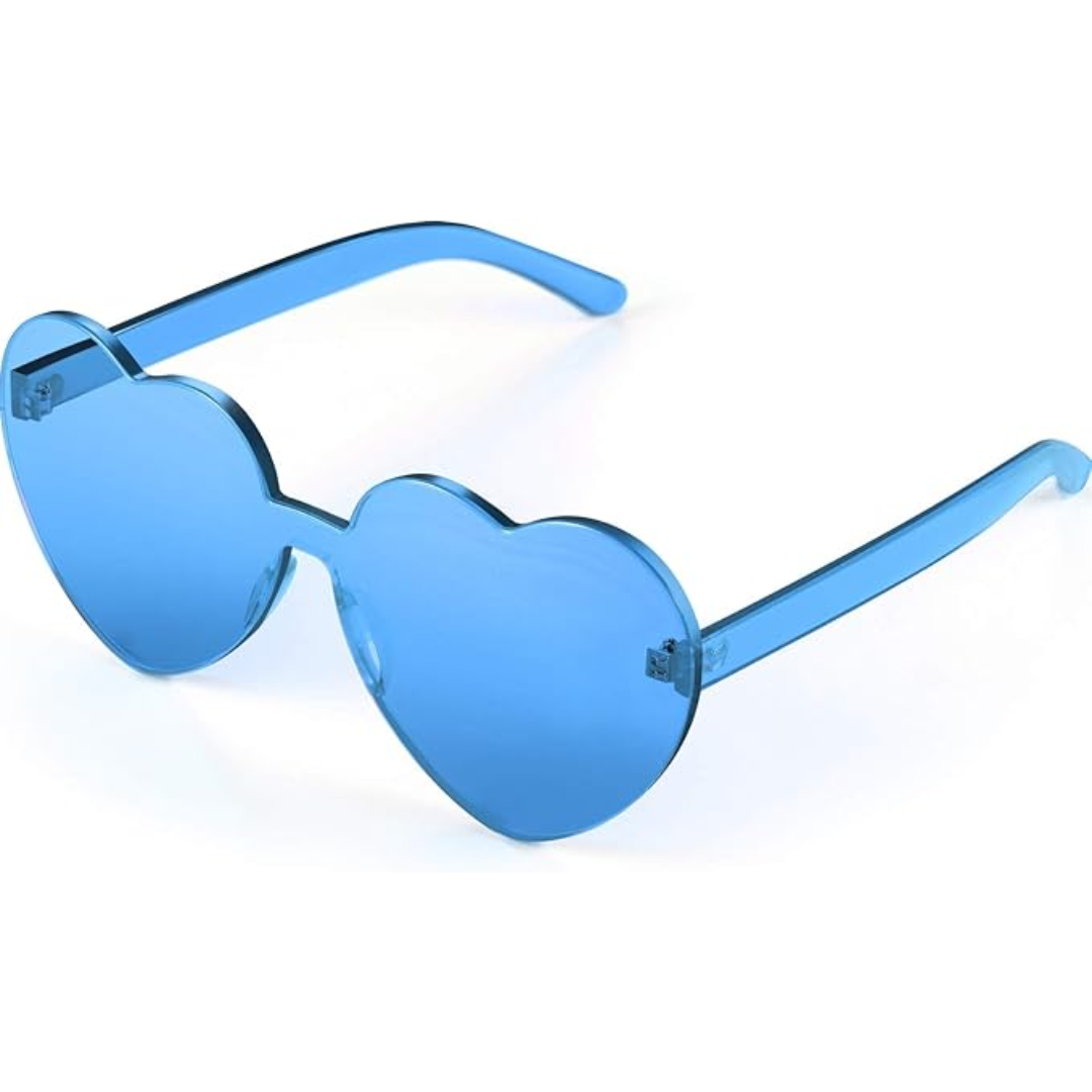 Lunettes de soleil transparentes en forme de cœur sans bord - Cora