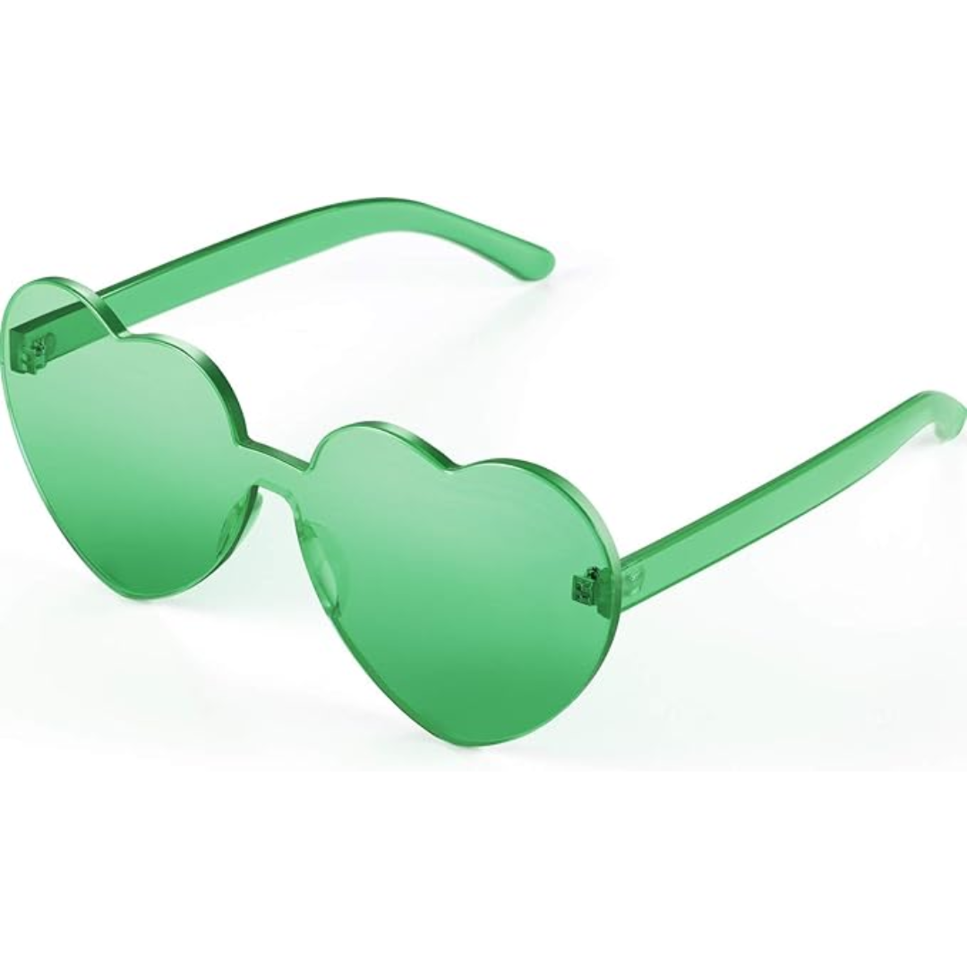 Lunettes de soleil transparentes en forme de cœur sans bord - Cora