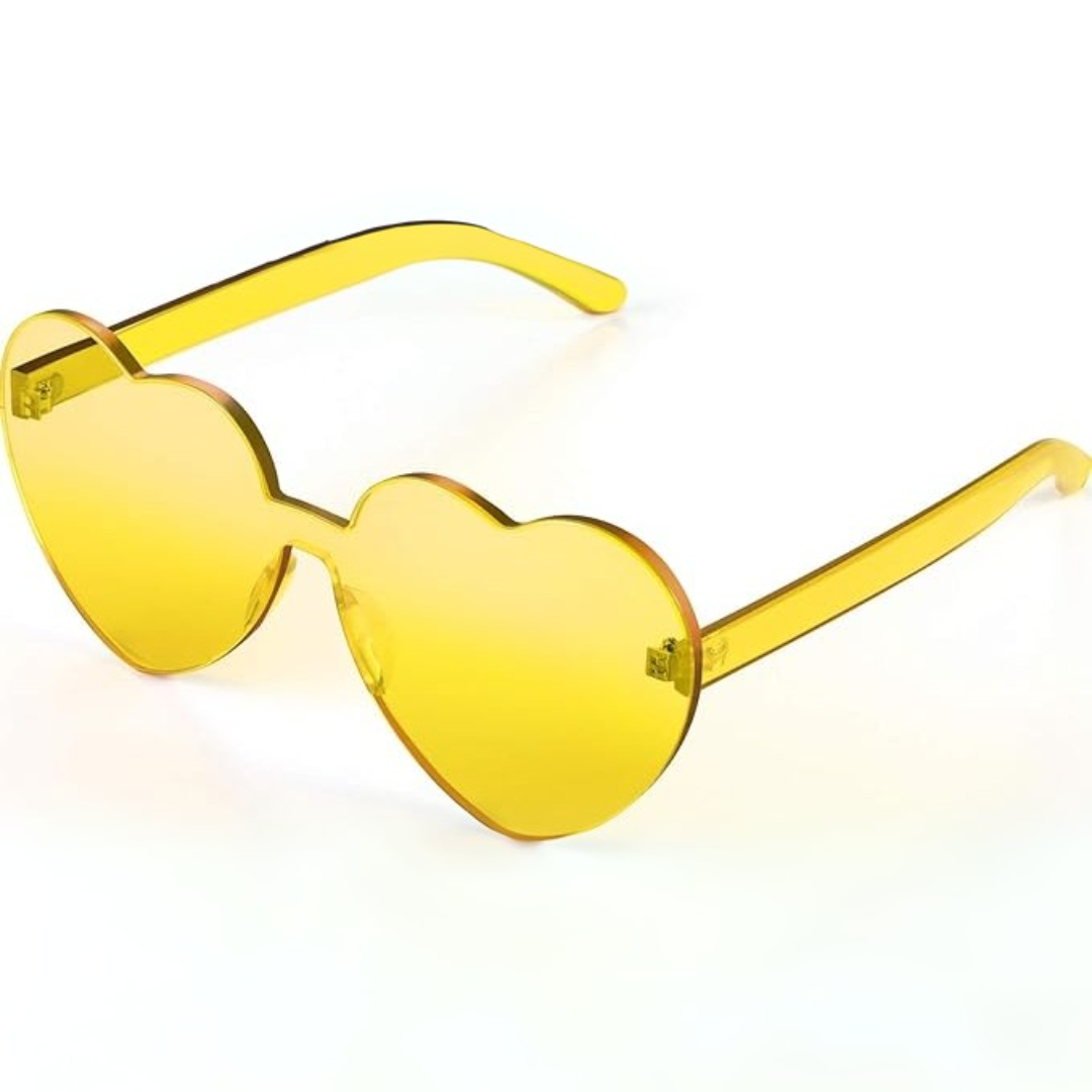 Lunettes de soleil transparentes en forme de cœur sans bord - Cora