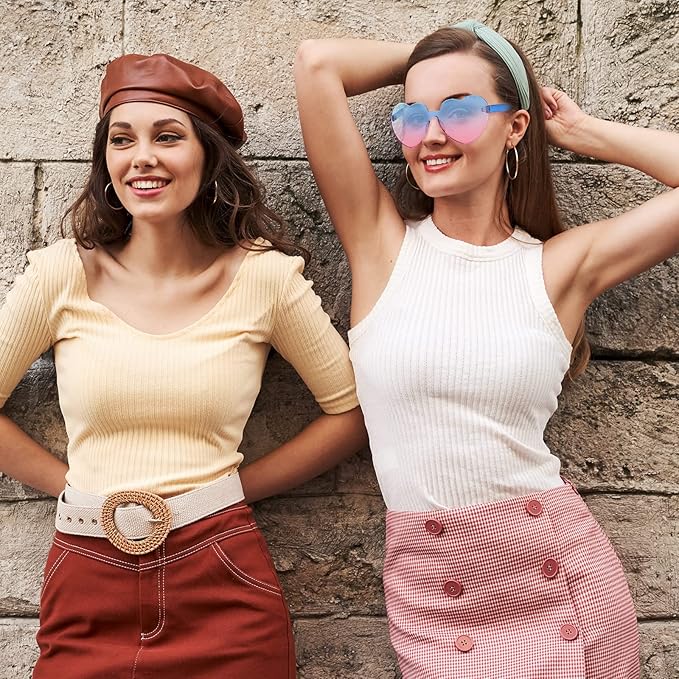 Lunettes de soleil transparentes en forme de cœur sans bord - Cora