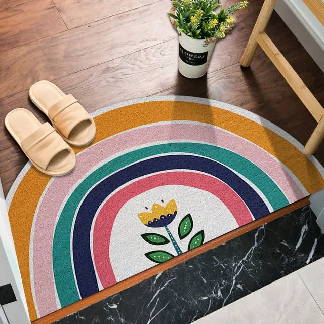 Tapis d'accueil avec impression arc-en-ciel et pastèque lumineuse