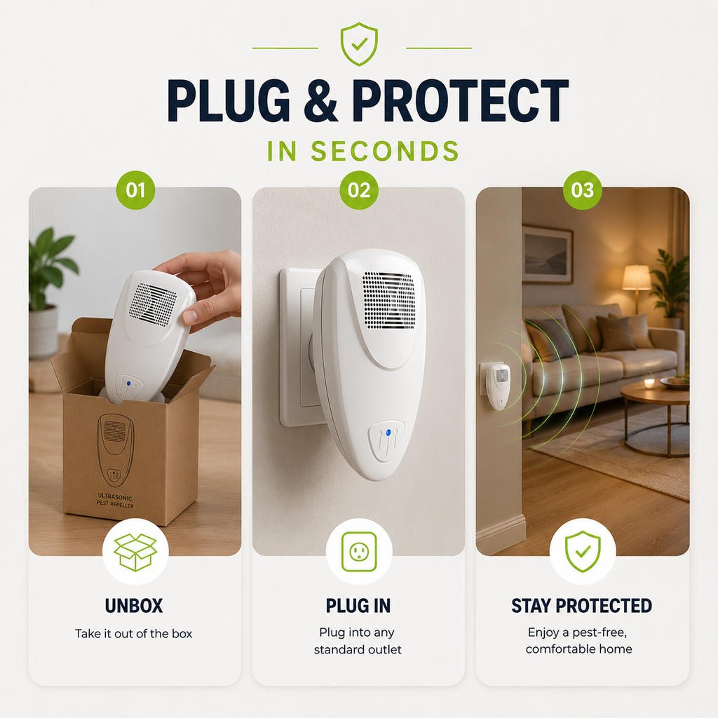 BUGBARRIER – Répulsif Ultrasonique contre les Punaises de Lit pour une Protection Sûre à Domicile