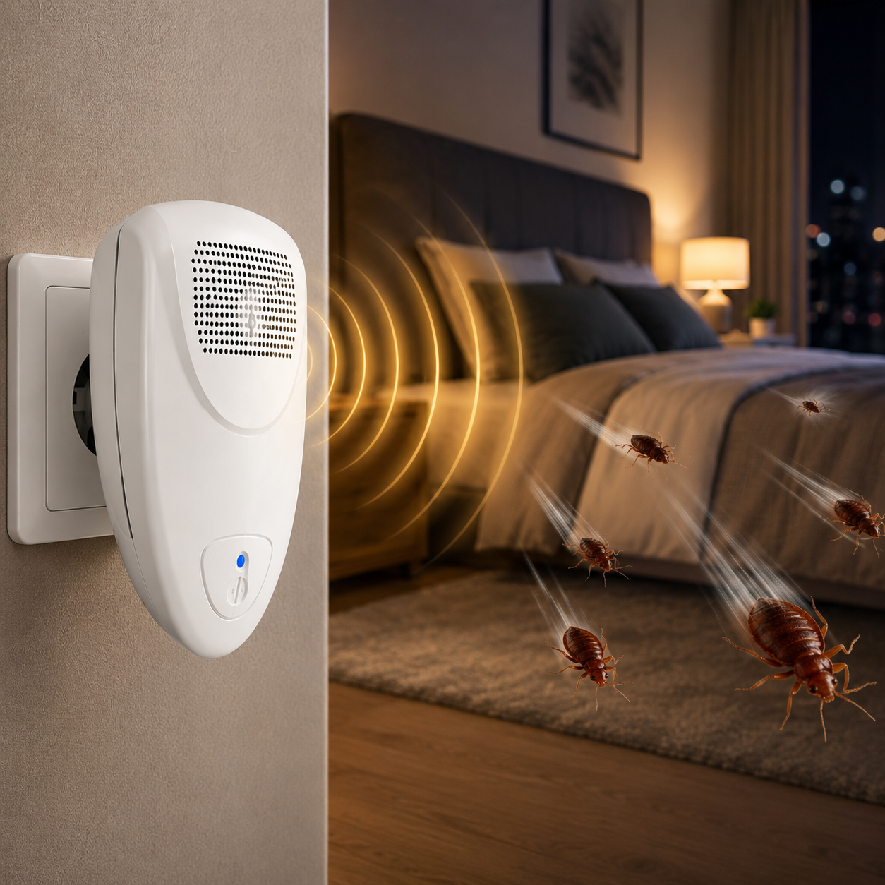 BUGBARRIER – Répulsif Ultrasonique contre les Punaises de Lit pour une Protection Sûre à Domicile