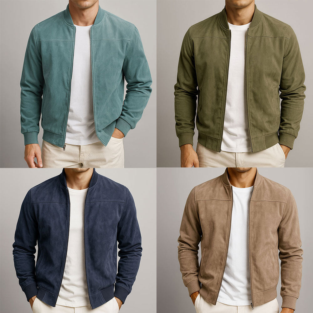 Veste d'été élégante pour hommes avec look en suède et coupe moderne confortable