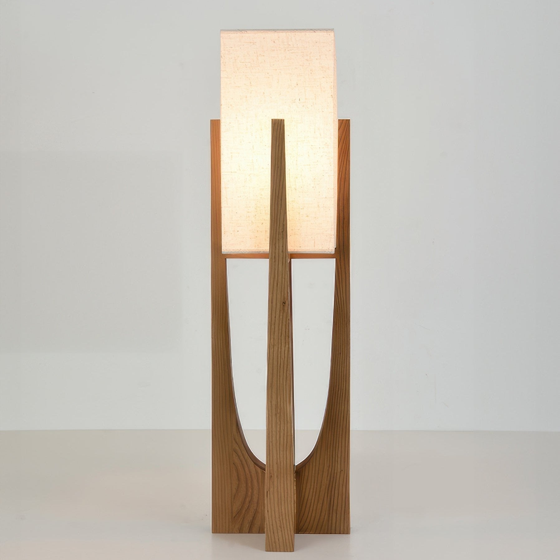 Lampe sur pied au design japonais en bois
