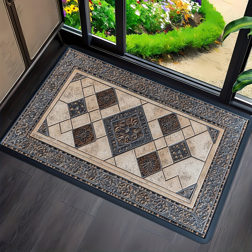 STYLEHAVEN - Tapis d'entrée géométrique lavable en machine