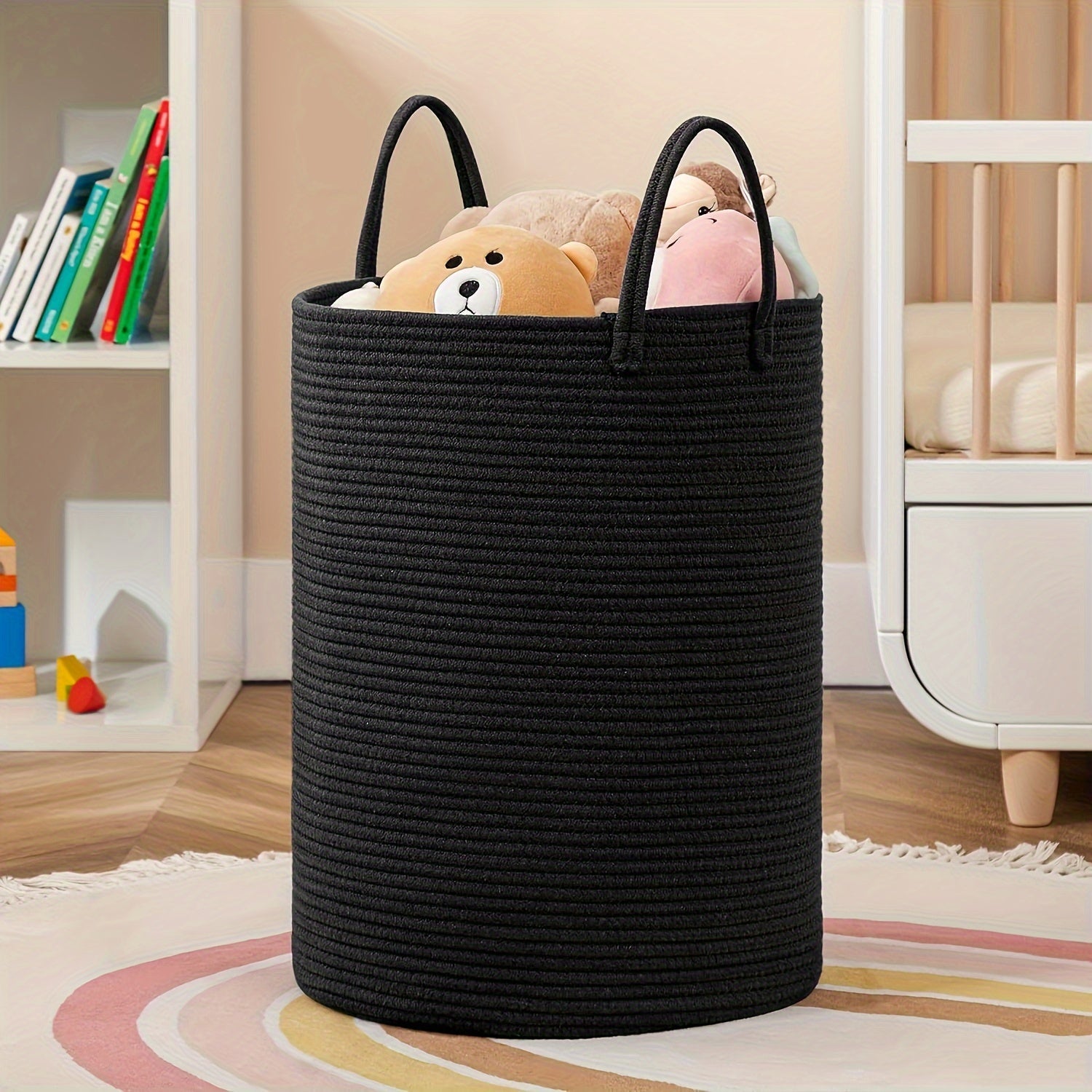 Panier à Linge Élégant Bicolore - Espace pour Plus, Pratique et Durable