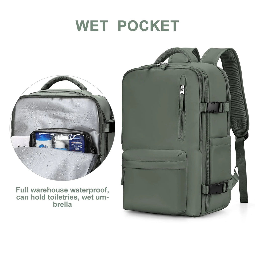 Sac à dos de voyage Travelliva pour femmes 35 L | Imperméable et avec port USB | Anti-vol et compartiment à chaussures | Pour la randonnée, la vie quotidienne et les voyages