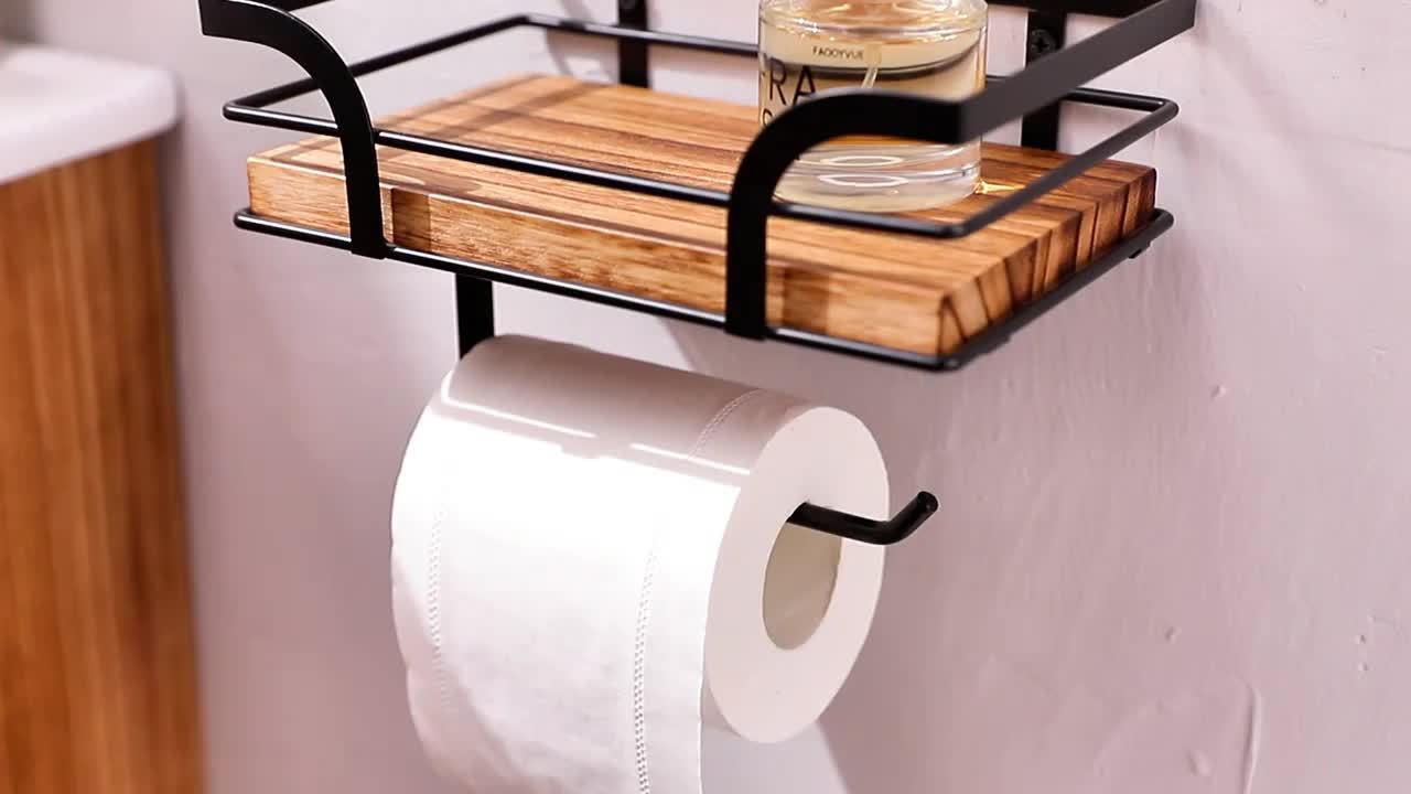 Étagère à serviettes murale en métal – rangement pour la salle de bain