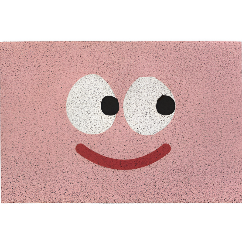 Tapis de porte en PVC antidérapant avec visage souriant