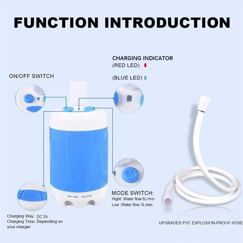 CAMPFLOW – Kit de Douche Extérieure pour Randonnée, Camping et Journées à la Plage
