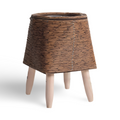Pot en imitation rotin, panier décoratif pour fleurs