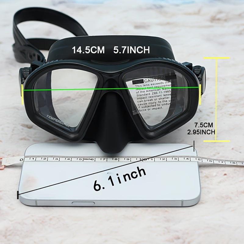 Masque de Plongée en Verre Trempé avec Étui de Rangement - Lunettes de Plongée avec Anti-Buée et Fixation pour Caméra