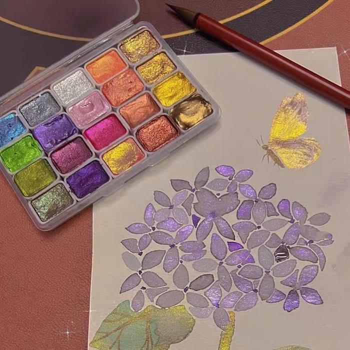 Aquarelle nacrée – Brillance intense et teintes radieuses