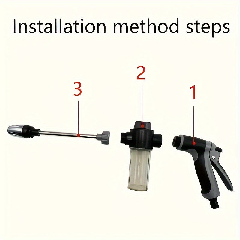 AQUABLAST - Pistolet à eau de jardin haute pression avec canon à mousse et pulvérisateur à long manche