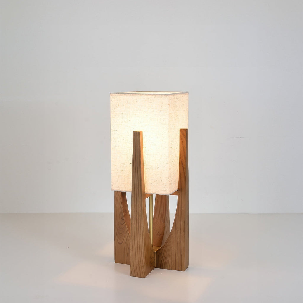 Lampe sur pied au design japonais en bois